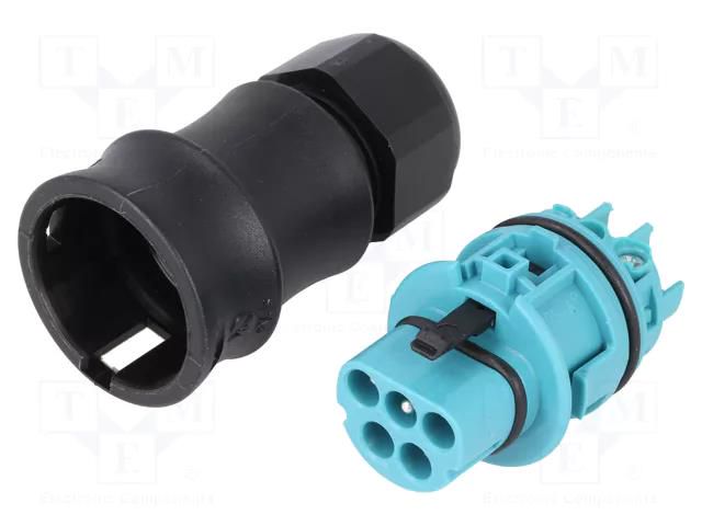 Connector: circular; plug; RST; male; PIN: 5; silver plated; 20A WIELAND 96.052.4053.6