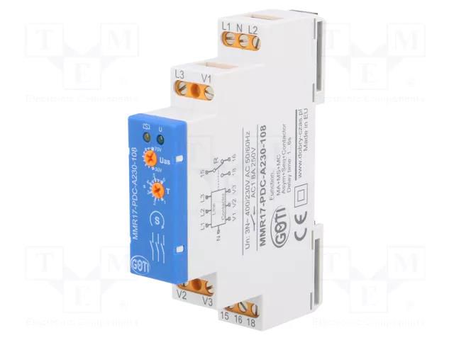 Voltage monitoring relay; phase asymmetry,phase sequence; MMR DOBRY CZAS MMR17-PDC-A230-108