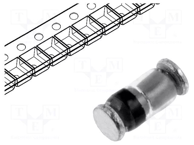 Diode: Zener; 0.5W; 7.5V; SMD; reel,tape; MiniMELF glass; 0.1uA DC COMPONENTS BZV55C7V5-DC