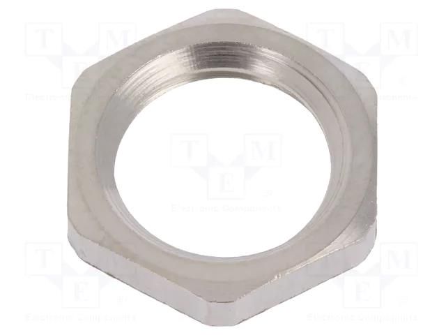 Nut; M12; brass; nickel; Thk: 2.8mm; Spanner: 15mm; Thread: metric HUMMEL HUMMEL-1161120050