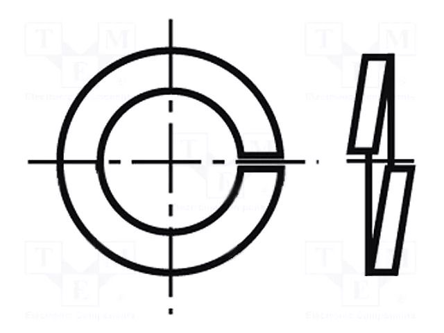 Washer; spring; M12; D=18mm; h=2.5mm; A2 stainless steel; DIN 7980 BOSSARD B12/BN5258