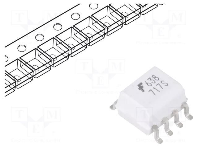 Optocoupler; SMD; Ch: 2; OUT: logic; 3.75kV; 10Mbps; SO8; 10kV/μs ONSEMI HCPL0638