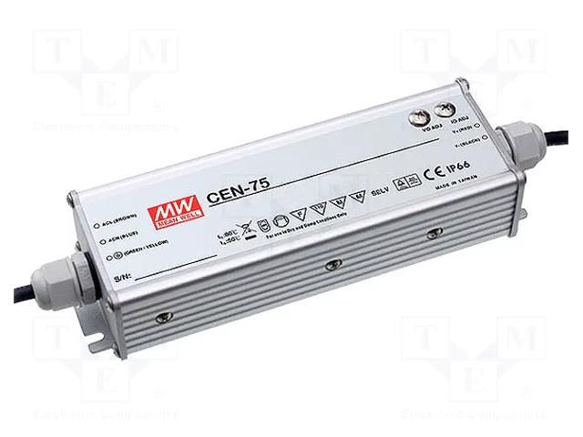 Power supply: switching; LED; 75.6W; 54VDC; 1.4A; 90÷295VAC; IP66 MEAN WELL CEN-75-54