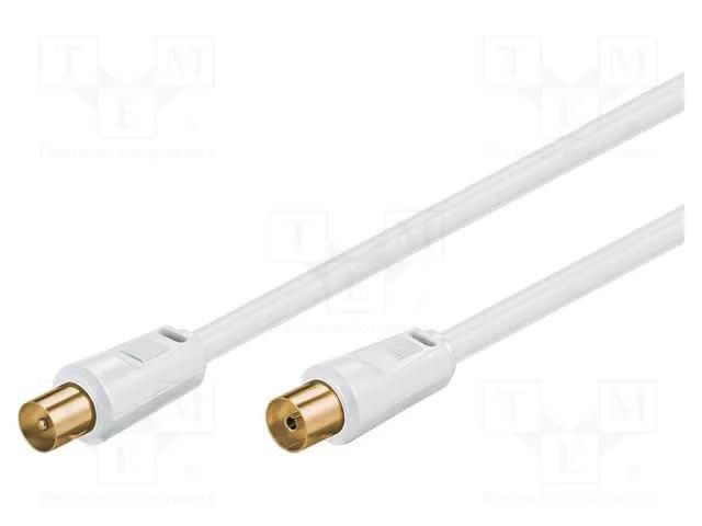 Cable; 1.5m; coaxial 9.5mm socket,coaxial 9.5mm plug; white; 75Ω Goobay ACG-0150-WH