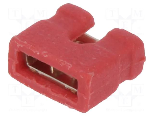 Connector: pin strips; jumper; female; open; 2mm; 1x2; red NINIGI JUMPER-2.0/R