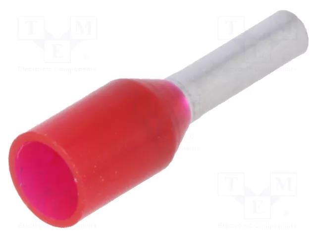 Tip: bootlace ferrule; insulated; copper; 1mm2; 6mm; tinned; red WEIDMÜLLER H1.0/12D/RE
