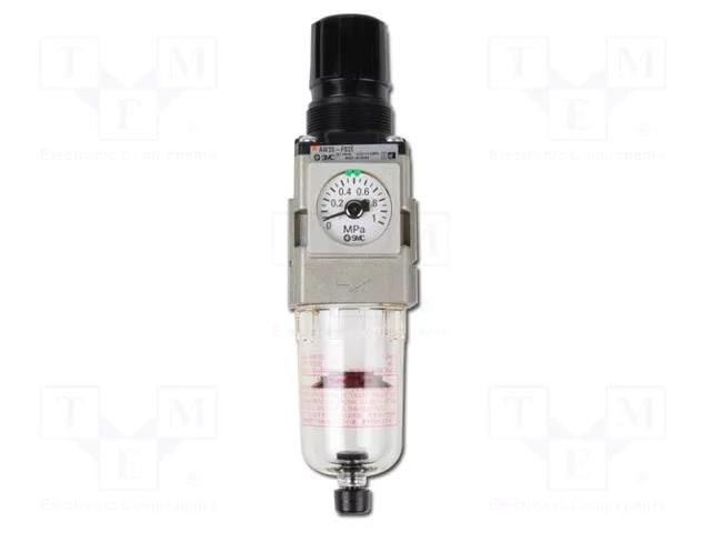 Compressed air filter/regulator; 1250l/min; 5um; aluminium SMC AW30-F02H-A