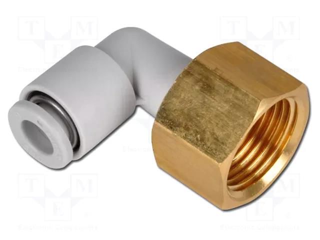 Push-in fitting; threaded,angled 90°; -1÷10bar; Thread: Rc 1/4" SMC KQ2LF04-02A