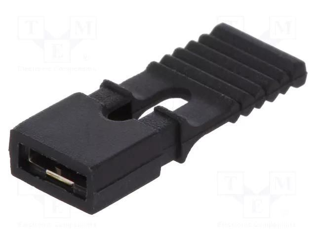 Connector: pin strips; jumper; female; with holder; 2.54mm; 1x2 NINIGI JUMPER-H/B