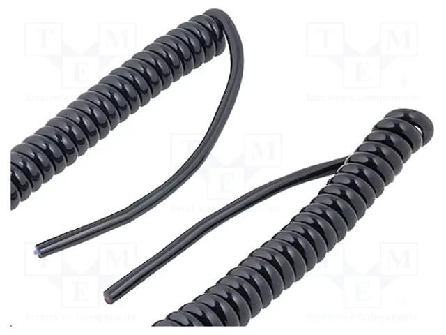 Wire: coiled; UNITRONIC® SPIRAL; 4x0.14mm2; PUR; black; 250V; 0.1m LAPP LAPP-73220210