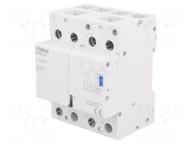 Relay: installation; bistable,impulse; NC + NO x3; Ucoil: 24VAC ISKRA BI463-31/24VAC