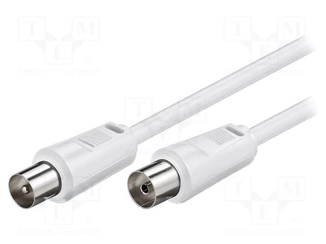 Cable; 20m; coaxial 9.5mm socket,coaxial 9.5mm plug; white; 75Ω GOOBAY AC-3C2V-2000-WH