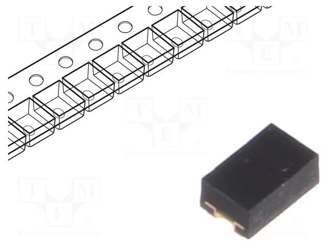 PIN photodiode; SMD; 950nm; 750÷1050nm; 120°; flat; black VISHAY TEMD7100X01