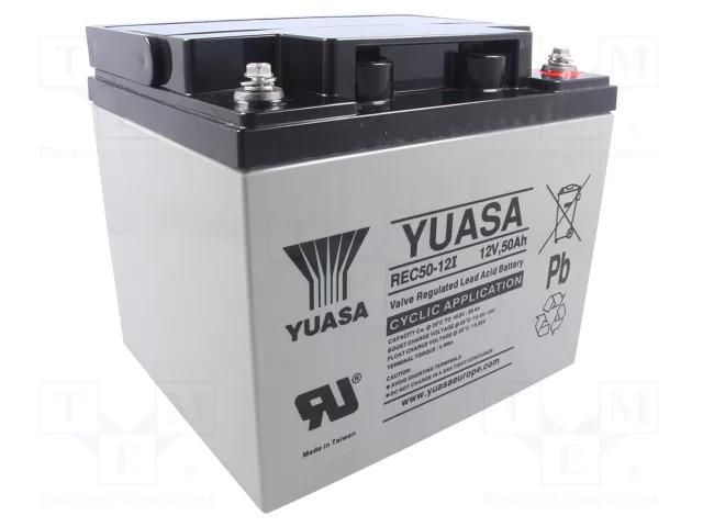 Re-battery: acid-lead; 12V; 50Ah; AGM; maintenance-free; 15.3kg YUASA ACCU-REC50-12/Y