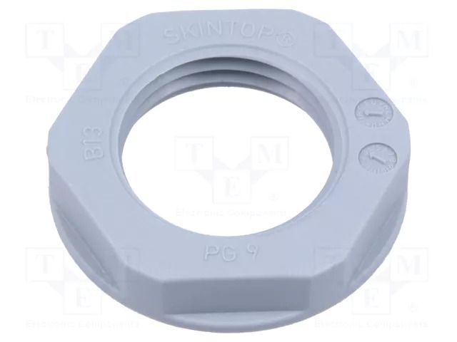 Nut; PG9; polyamide; UL94V-2; 22mm; grey; Thread: PG; with flange LAPP SKINTOP-NPG9G