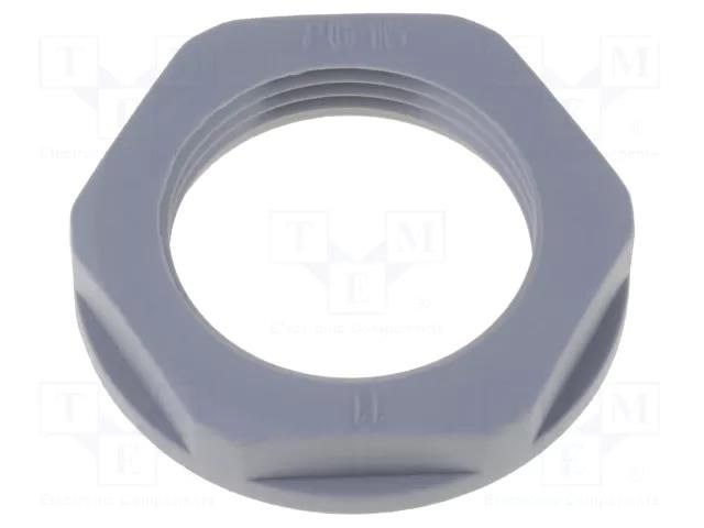 Nut; PG11; polyamide; 24mm; dark grey; Thread: PG; with flange HELUKABEL HELU-94252