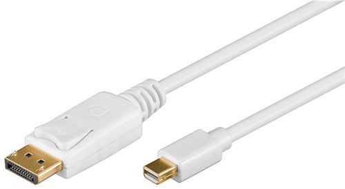 Mini DisplayPort™ Adapter Cable 1.2, gold-plated, 1 m, white - Mini DisplayPort male > DisplayPort™ male 52858