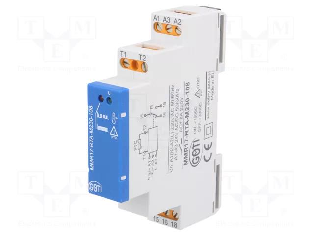 Temperature monitoring relay; temperature; 24VAC,230VAC; 24VDC DOBRY CZAS MMR17-RTA-M230-108