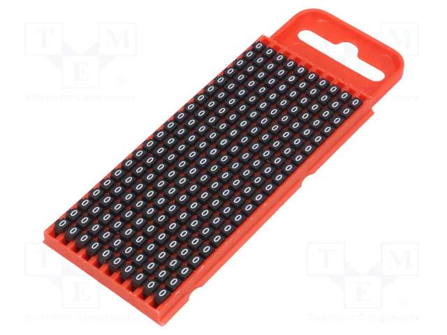 Markers; Marking: 0; 2÷2.8mm; polyamide; black; -40÷85°C; push-in HELLERMANNTYTON WIC1-0-BK
