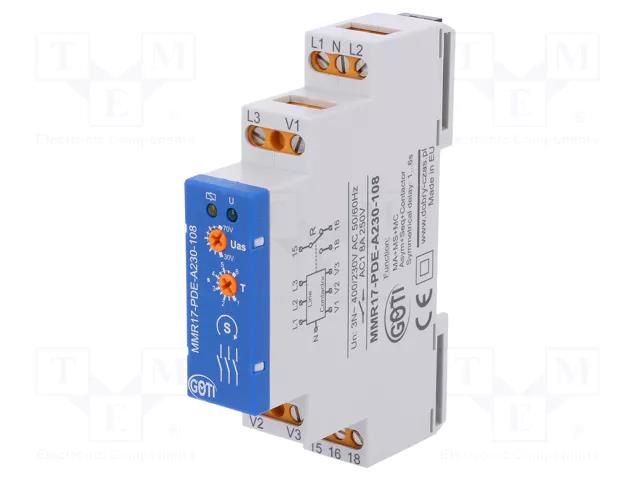 Voltage monitoring relay; phase asymmetry,phase sequence; MMR DOBRY CZAS MMR17-PDE-A230-108