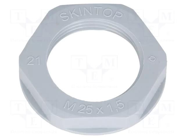 Nut; M25; polyamide; UL94V-2; 34mm; grey; -20÷100°C; Thread: metric LAPP SKINTOP-N25G