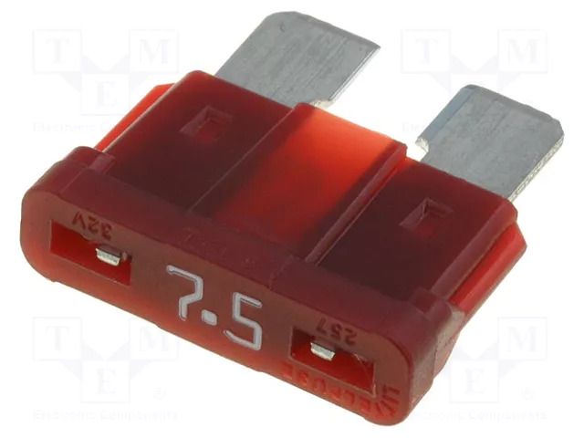 Fuse: fuse; 7.5A; 32VDC; automotive; 19mm; ATOF LITTELFUSE 028707.5PXCN