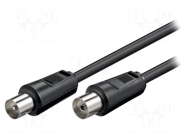 Cable; 10m; coaxial 9.5mm socket,coaxial 9.5mm plug; black; 75Ω Goobay AC-3C2V-1000-BK