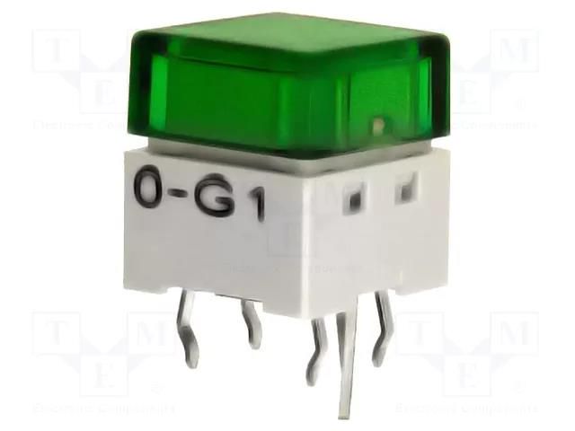 Switch: keypad; Pos: 2; SPST-NO; 0.05A/24VDC; green; LED; green; THT OMRON Electronic Components B3W-9000-G1G