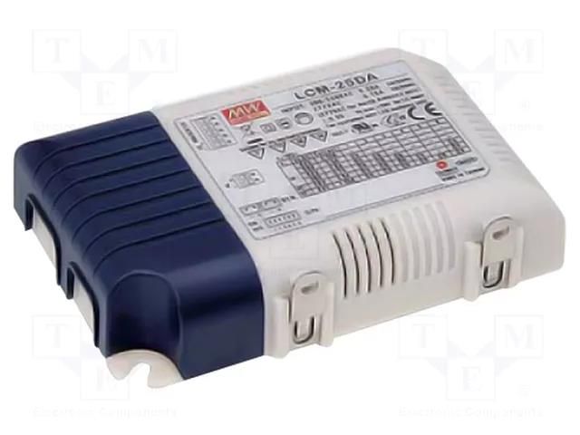 Power supply: switching; LED; 25W; 6÷54VDC; 350÷1050mA; 180÷277VAC MEAN WELL LCM-25DA