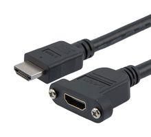 HDMI 2.1 CABLE, M/F PANEL MOUNT, PVC, BLK, 1.0M 52AK0465 HD21P-MFP-BLK-1M