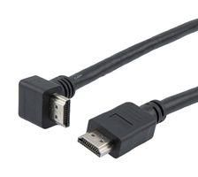 HDMI 2.1 CABLE, M/RA-UP-M, PVC, BLK, 1.0M 52AK0489 HD21PRAU-MM-BLK-1M