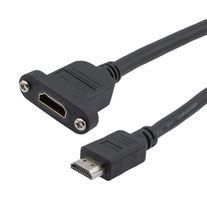 HDMI 2.1 CABLE, M/F PANEL MOUNT, LSZH, BLK, 1.0M 52AK0493 HD21Z-MFP-BLK-1M