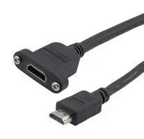 HDMI 2.1 CABLE, M/F PANEL MOUNT, LSZH, BLK, 2.0M 52AK0494 HD21Z-MFP-BLK-2M