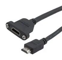 HDMI 2.1 CABLE, M/F PANEL MOUNT, LSZH, BLK, 3.0M 52AK0495 HD21Z-MFP-BLK-3M