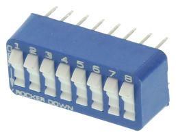 SWITCH, DIP, 8 POSITION, SPST, RAISED ROCKER 5435640-5.