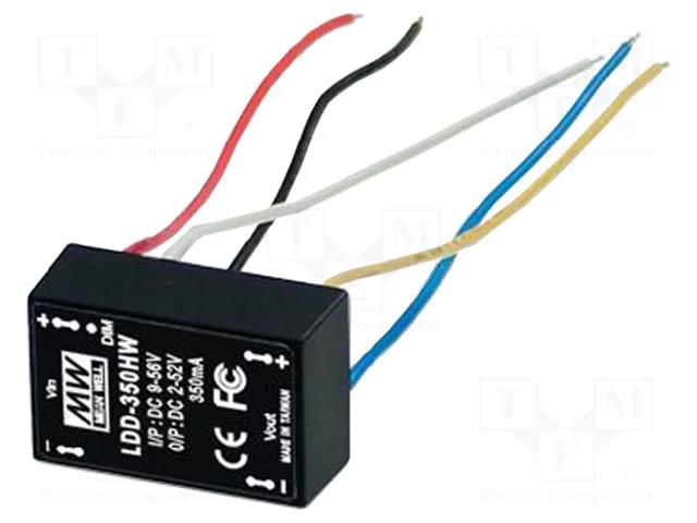 Converter: DC/DC; 31W; Uin: 9÷56VDC; Uout: 2÷52VDC; Iin: 550mA; LDD MEAN WELL LDD-600HW