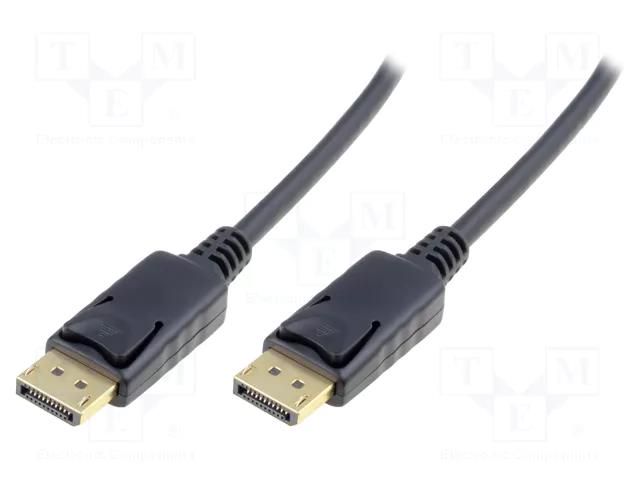 Cable; DisplayPort plug,both sides; 10m; black; DisplayPort 1.1a DIGITUS AK-340100-100-S