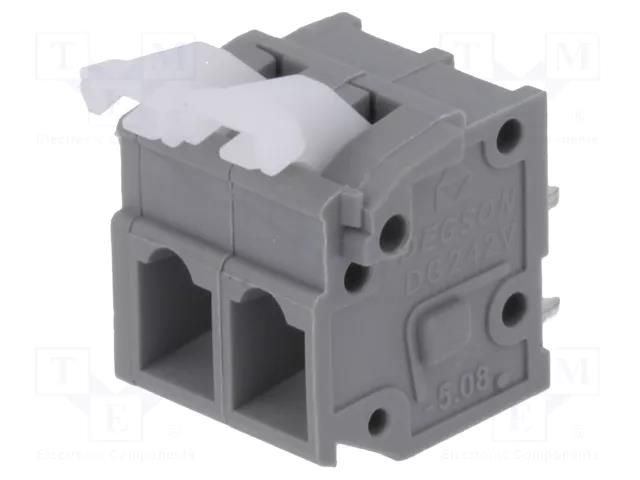 Connector: PCB terminal block; terminal; 15A; 300V; straight; grey DEGSON ELECTRONICS DG242V-5.08-02P