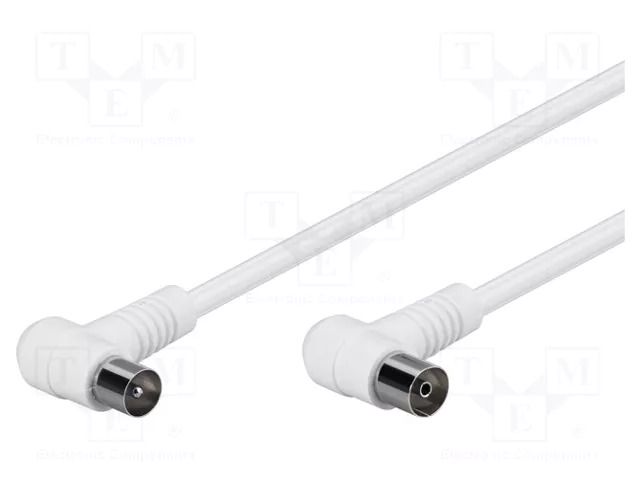 Cable; 5m; shielded twofold,Al foil,braid made of copper wires GOOBAY AC-3C2V-AA-0500-WH