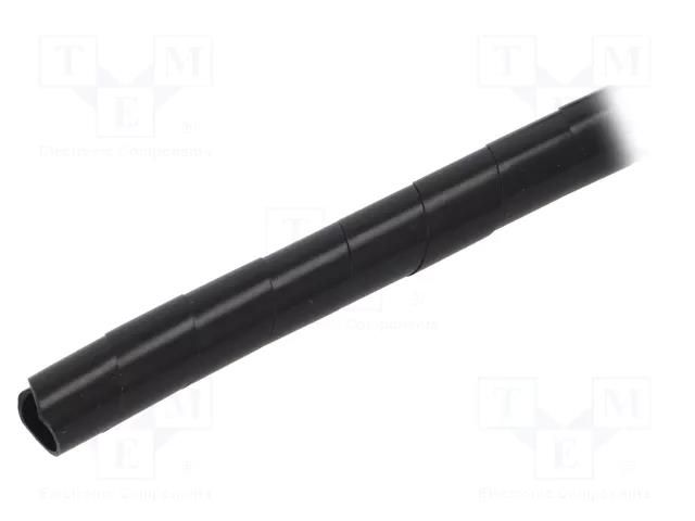Spiral wrapping; ØBundle : 20÷130mm; polyetylene; black; L: 10m KSS WIRING SWB-KS-24-20/130BK