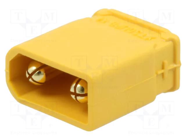 Connector: DC supply; socket; male; XT30; 15A; 500V; PIN: 2; straight AMASS XT30UPB-M