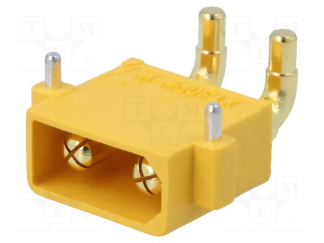 Connector: DC supply; socket; male; XT30; 15A; 500V; PIN: 2; on PCBs AMASS XT30PW-M