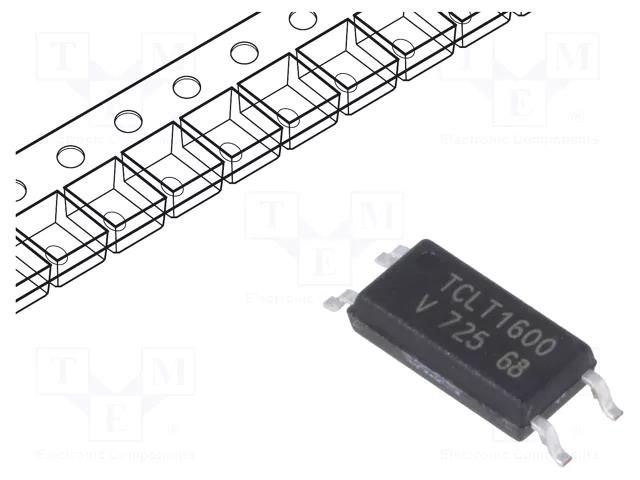 Optocoupler; SMD; Ch: 1; OUT: transistor; Uinsul: 5kV; Uce: 70V; SOP4L VISHAY TCLT1600
