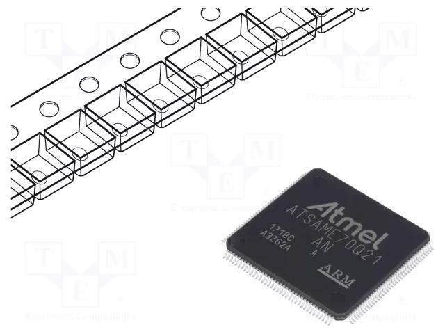 IC: ARM microcontroller; LQFP144; 1.62÷3.6VDC; Ext.inter: 114 MICROCHIP TECHNOLOGY ATSAME70Q21A-AN