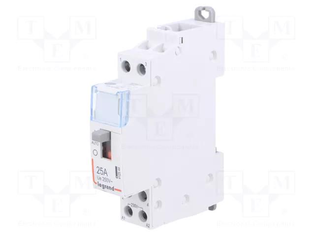 Contactor: 2-pole installation; NO x2; 230VAC; 25A; SM400 LEGRAND 412544
