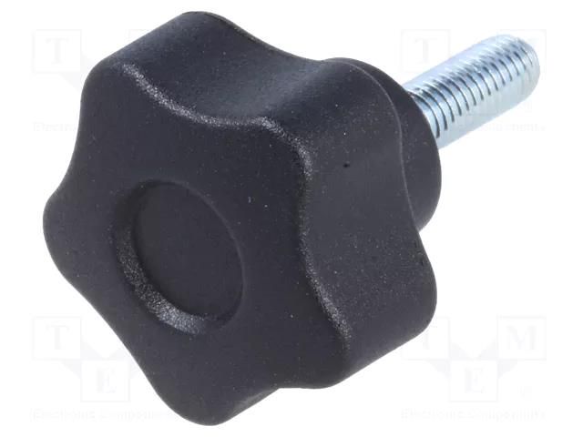 Knob; Ø: 25mm; Ext.thread: M5; 16mm; H: 19mm; technopolymer PA ELESA+GANTER VCT.25P-M5X16