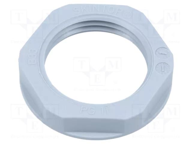 Nut; PG11; polyamide; UL94V-2; 24mm; grey; Thread: PG; with flange LAPP SKINTOP-NPG11G