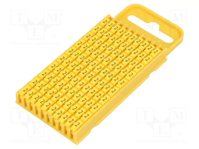 Markers; Marking: 2; 4.3÷5.3mm; polyamide; yellow; -40÷85°C; WIC HELLERMANNTYTON WIC3-2-PA66-YE
