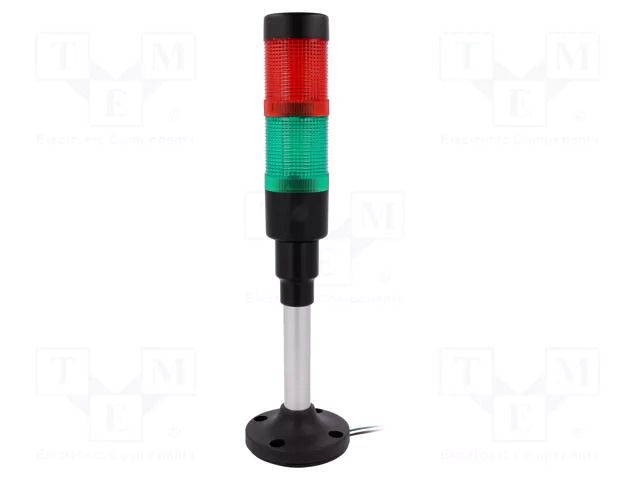Signalling column; red/green; LED; 24VDC; 24VAC; HBJD-40; 40mm ONPOW HBJD-40D2RG24B