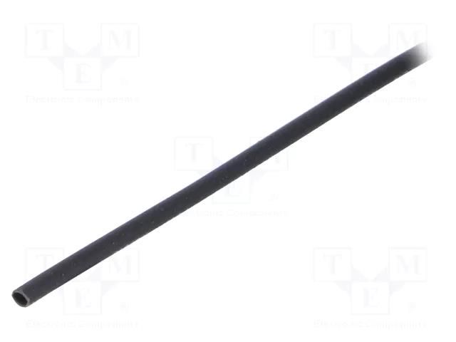 Heat shrink sleeve; 3: 1; 1.5mm; L: 1m; black; Wall thick: 0.5mm HELLERMANNTYTON TREDUX-1.5/0.5B